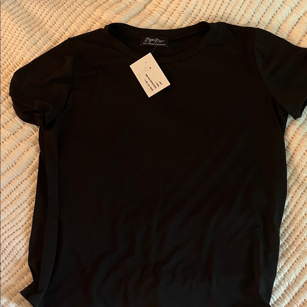 Brighter Dreams Black Crew Neck Top